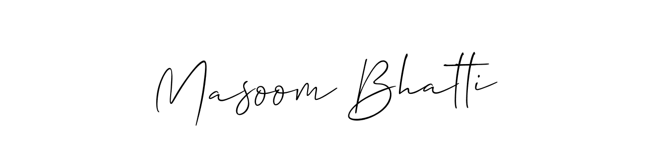 How to Draw Masoom Bhatti signature style? Allison_Script is a latest design signature styles for name Masoom Bhatti. Masoom Bhatti signature style 2 images and pictures png