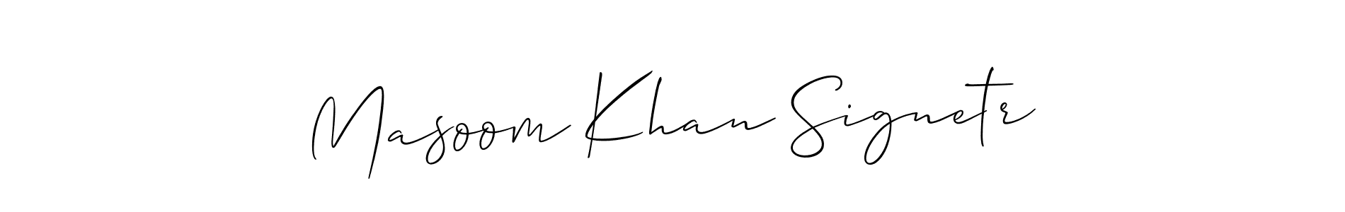 Masoom Khan Signetr stylish signature style. Best Handwritten Sign (Allison_Script) for my name. Handwritten Signature Collection Ideas for my name Masoom Khan Signetr. Masoom Khan Signetr signature style 2 images and pictures png