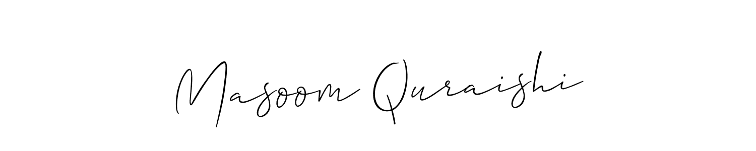 Masoom Quraishi stylish signature style. Best Handwritten Sign (Allison_Script) for my name. Handwritten Signature Collection Ideas for my name Masoom Quraishi. Masoom Quraishi signature style 2 images and pictures png