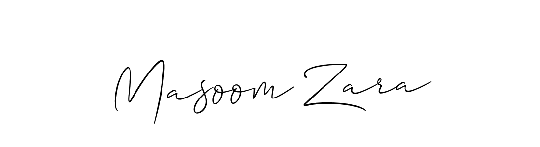 Allison_Script is a professional signature style that is perfect for those who want to add a touch of class to their signature. It is also a great choice for those who want to make their signature more unique. Get Masoom Zara name to fancy signature for free. Masoom Zara signature style 2 images and pictures png
