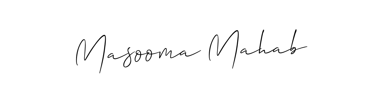 Make a beautiful signature design for name Masooma Mahab. With this signature (Allison_Script) style, you can create a handwritten signature for free. Masooma Mahab signature style 2 images and pictures png