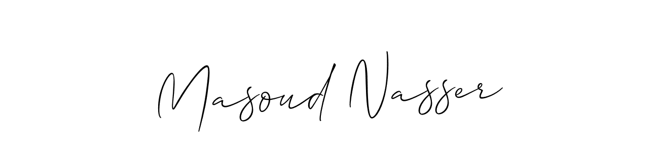 Create a beautiful signature design for name Masoud Nasser. With this signature (Allison_Script) fonts, you can make a handwritten signature for free. Masoud Nasser signature style 2 images and pictures png