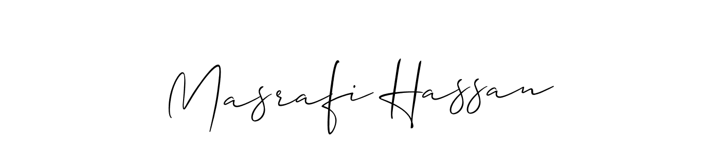 Design your own signature with our free online signature maker. With this signature software, you can create a handwritten (Allison_Script) signature for name Masrafi Hassan. Masrafi Hassan signature style 2 images and pictures png