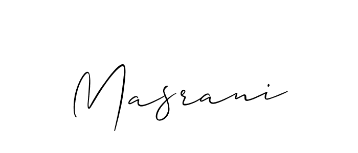 Also we have Masrani name is the best signature style. Create professional handwritten signature collection using Allison_Script autograph style. Masrani signature style 2 images and pictures png