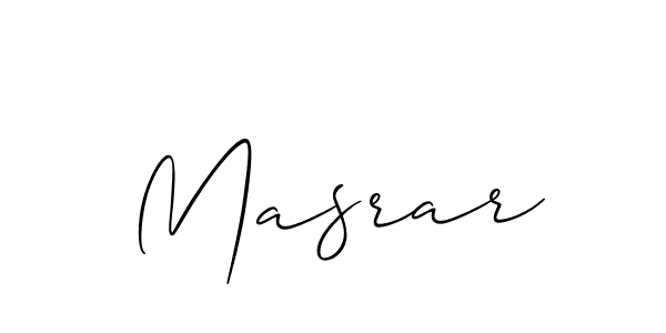 Design your own signature with our free online signature maker. With this signature software, you can create a handwritten (Allison_Script) signature for name Masrar. Masrar signature style 2 images and pictures png