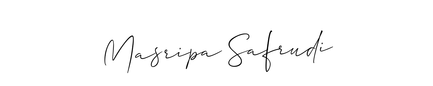 Create a beautiful signature design for name Masripa Safrudi. With this signature (Allison_Script) fonts, you can make a handwritten signature for free. Masripa Safrudi signature style 2 images and pictures png