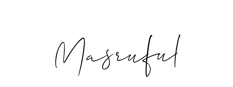 You should practise on your own different ways (Allison_Script) to write your name (Masruful) in signature. don't let someone else do it for you. Masruful signature style 2 images and pictures png