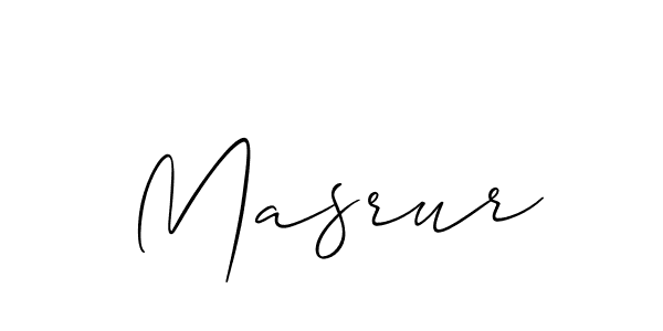 The best way (Allison_Script) to make a short signature is to pick only two or three words in your name. The name Masrur include a total of six letters. For converting this name. Masrur signature style 2 images and pictures png