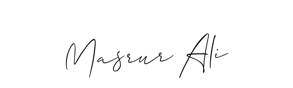 Make a short Masrur Ali signature style. Manage your documents anywhere anytime using Allison_Script. Create and add eSignatures, submit forms, share and send files easily. Masrur Ali signature style 2 images and pictures png