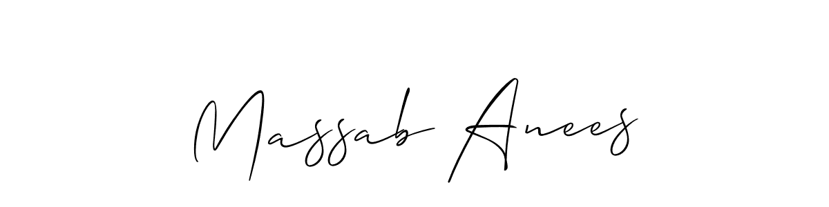 Massab Anees stylish signature style. Best Handwritten Sign (Allison_Script) for my name. Handwritten Signature Collection Ideas for my name Massab Anees. Massab Anees signature style 2 images and pictures png