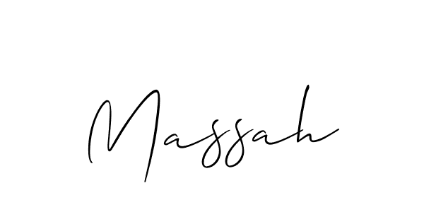 Use a signature maker to create a handwritten signature online. With this signature software, you can design (Allison_Script) your own signature for name Massah. Massah signature style 2 images and pictures png