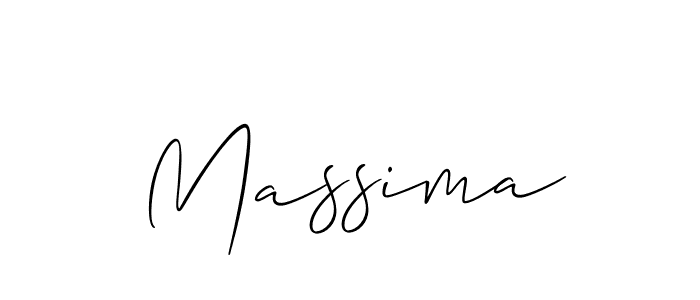 Create a beautiful signature design for name Massima. With this signature (Allison_Script) fonts, you can make a handwritten signature for free. Massima signature style 2 images and pictures png