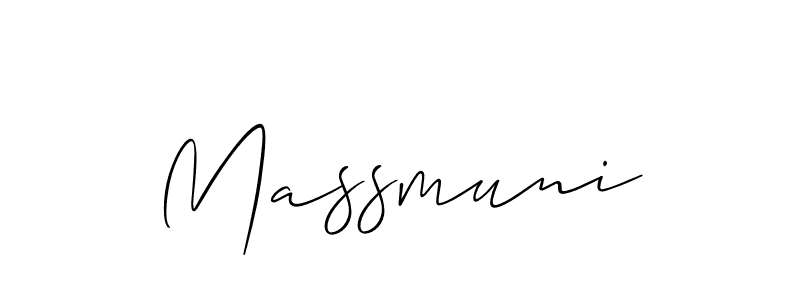 Use a signature maker to create a handwritten signature online. With this signature software, you can design (Allison_Script) your own signature for name Massmuni. Massmuni signature style 2 images and pictures png