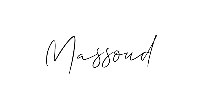 The best way (Allison_Script) to make a short signature is to pick only two or three words in your name. The name Massoud include a total of six letters. For converting this name. Massoud signature style 2 images and pictures png