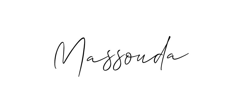 The best way (Allison_Script) to make a short signature is to pick only two or three words in your name. The name Massouda include a total of six letters. For converting this name. Massouda signature style 2 images and pictures png