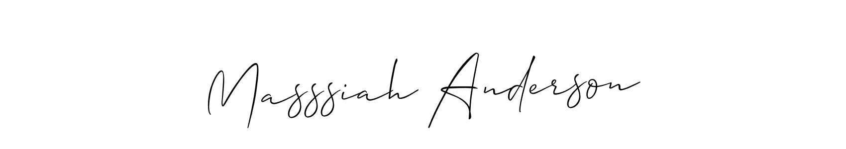 Check out images of Autograph of Masssiah Anderson name. Actor Masssiah Anderson Signature Style. Allison_Script is a professional sign style online. Masssiah Anderson signature style 2 images and pictures png