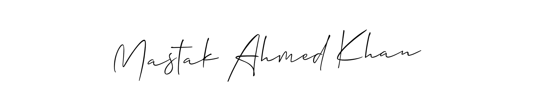 How to make Mastak Ahmed Khan signature? Allison_Script is a professional autograph style. Create handwritten signature for Mastak Ahmed Khan name. Mastak Ahmed Khan signature style 2 images and pictures png