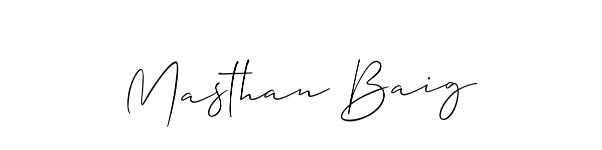 Create a beautiful signature design for name Masthan Baig. With this signature (Allison_Script) fonts, you can make a handwritten signature for free. Masthan Baig signature style 2 images and pictures png