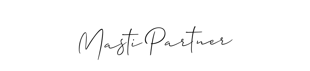 Also we have Masti Partner name is the best signature style. Create professional handwritten signature collection using Allison_Script autograph style. Masti Partner signature style 2 images and pictures png