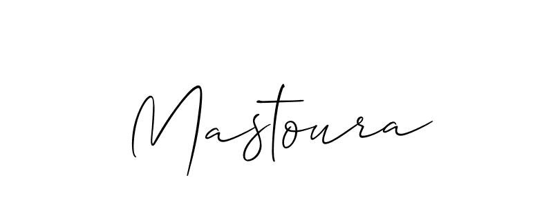 Design your own signature with our free online signature maker. With this signature software, you can create a handwritten (Allison_Script) signature for name Mastoura. Mastoura signature style 2 images and pictures png