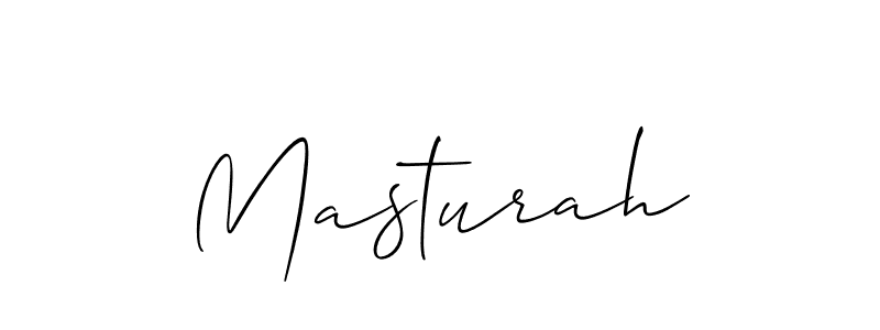 Design your own signature with our free online signature maker. With this signature software, you can create a handwritten (Allison_Script) signature for name Masturah. Masturah signature style 2 images and pictures png