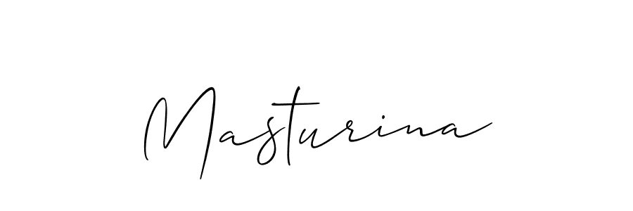 Make a beautiful signature design for name Masturina. With this signature (Allison_Script) style, you can create a handwritten signature for free. Masturina signature style 2 images and pictures png