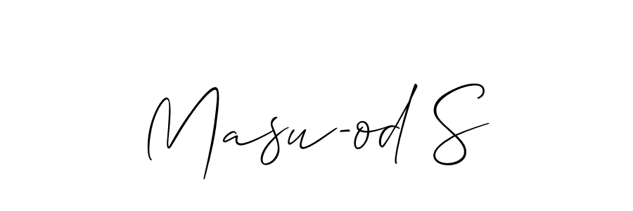 Create a beautiful signature design for name Masu-od S. With this signature (Allison_Script) fonts, you can make a handwritten signature for free. Masu-od S signature style 2 images and pictures png
