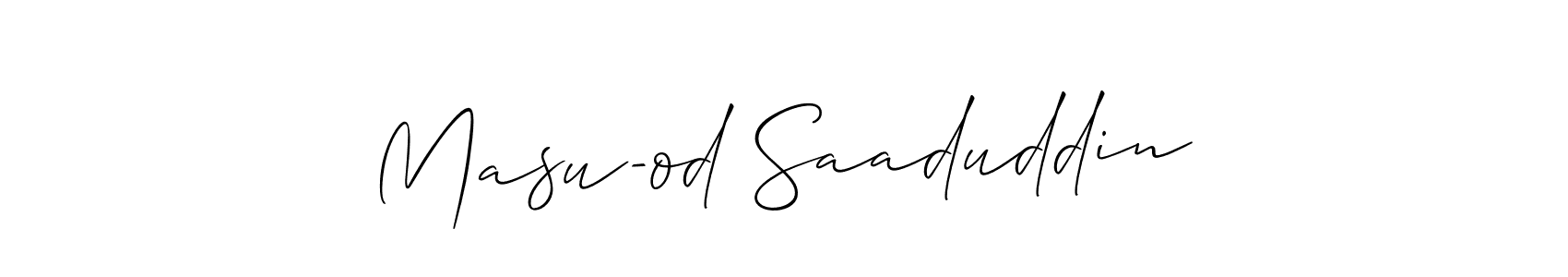 It looks lik you need a new signature style for name Masu-od Saaduddin. Design unique handwritten (Allison_Script) signature with our free signature maker in just a few clicks. Masu-od Saaduddin signature style 2 images and pictures png