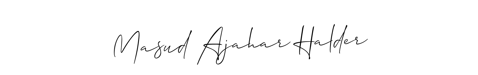 Make a short Masud Ajahar Halder signature style. Manage your documents anywhere anytime using Allison_Script. Create and add eSignatures, submit forms, share and send files easily. Masud Ajahar Halder signature style 2 images and pictures png
