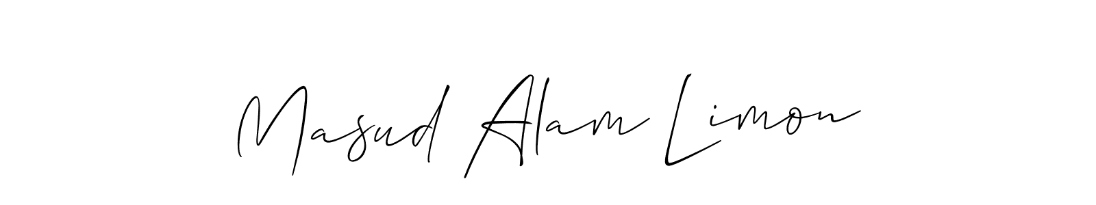 Use a signature maker to create a handwritten signature online. With this signature software, you can design (Allison_Script) your own signature for name Masud Alam Limon. Masud Alam Limon signature style 2 images and pictures png