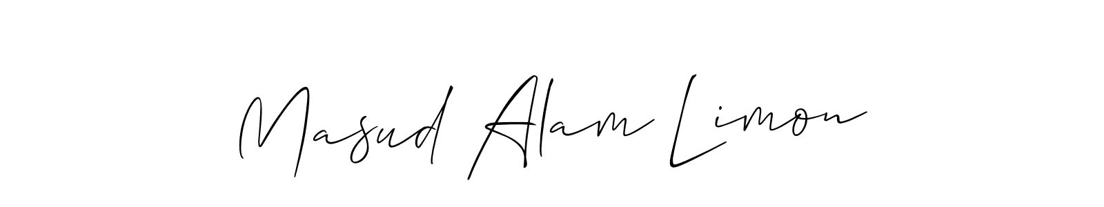 You should practise on your own different ways (Allison_Script) to write your name (Masud Alam Limon) in signature. don't let someone else do it for you. Masud Alam Limon signature style 2 images and pictures png