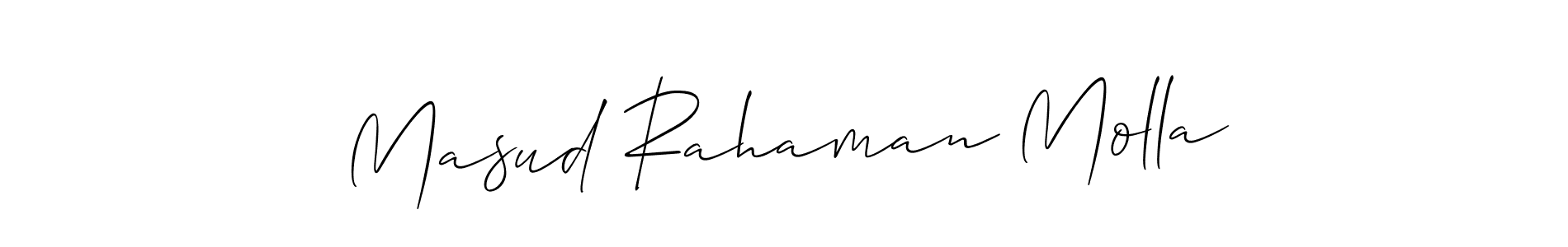 You should practise on your own different ways (Allison_Script) to write your name (Masud Rahaman Molla) in signature. don't let someone else do it for you. Masud Rahaman Molla signature style 2 images and pictures png