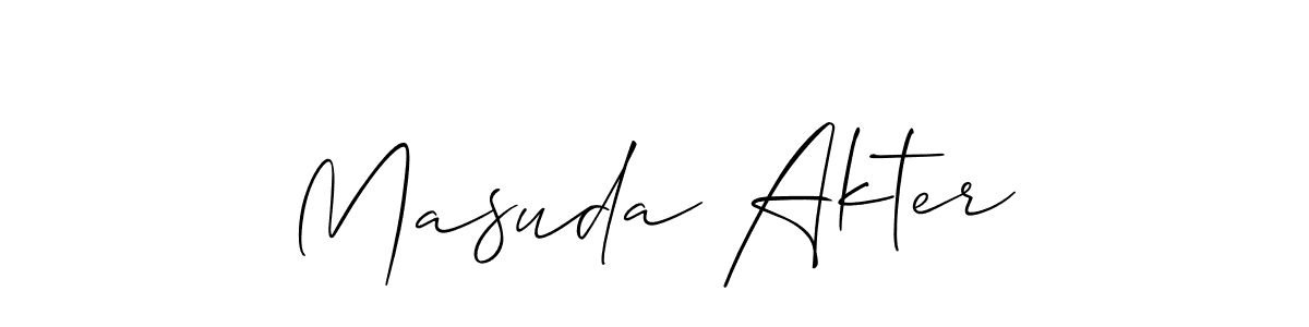 Also we have Masuda Akter name is the best signature style. Create professional handwritten signature collection using Allison_Script autograph style. Masuda Akter signature style 2 images and pictures png