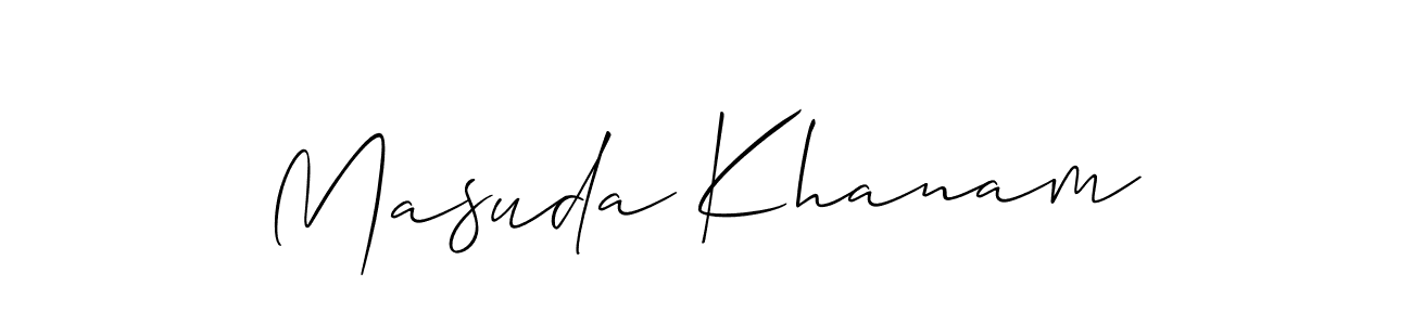 if you are searching for the best signature style for your name Masuda Khanam. so please give up your signature search. here we have designed multiple signature styles  using Allison_Script. Masuda Khanam signature style 2 images and pictures png