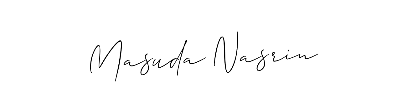 It looks lik you need a new signature style for name Masuda Nasrin. Design unique handwritten (Allison_Script) signature with our free signature maker in just a few clicks. Masuda Nasrin signature style 2 images and pictures png