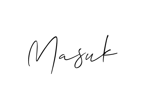 Design your own signature with our free online signature maker. With this signature software, you can create a handwritten (Allison_Script) signature for name Masuk. Masuk signature style 2 images and pictures png