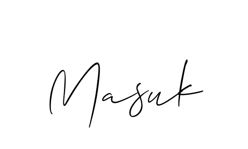 Design your own signature with our free online signature maker. With this signature software, you can create a handwritten (Allison_Script) signature for name Masuk. Masuk signature style 2 images and pictures png