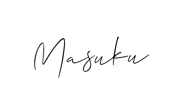 Use a signature maker to create a handwritten signature online. With this signature software, you can design (Allison_Script) your own signature for name Masuku. Masuku signature style 2 images and pictures png