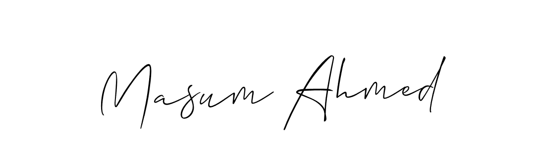 You should practise on your own different ways (Allison_Script) to write your name (Masum Ahmed) in signature. don't let someone else do it for you. Masum Ahmed signature style 2 images and pictures png