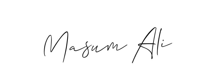 You should practise on your own different ways (Allison_Script) to write your name (Masum Ali) in signature. don't let someone else do it for you. Masum Ali signature style 2 images and pictures png