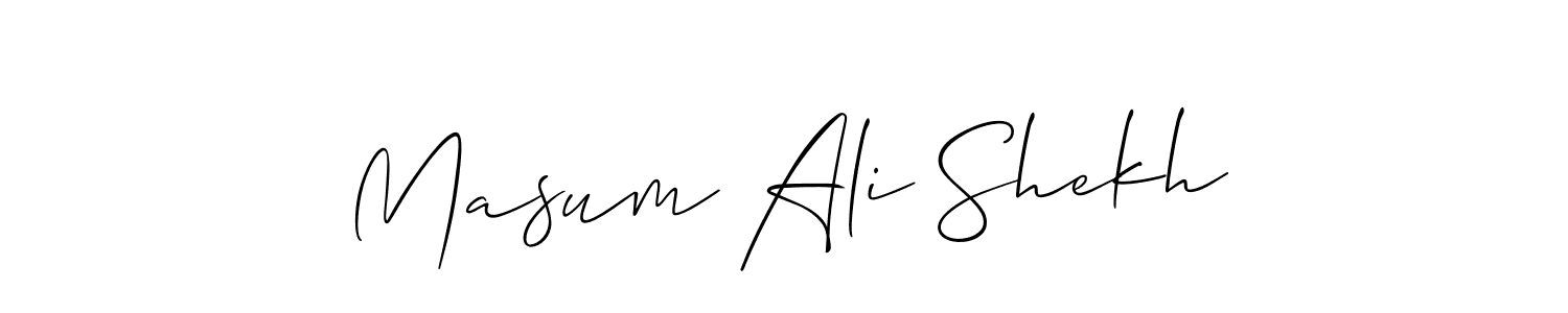 Make a beautiful signature design for name Masum Ali Shekh. With this signature (Allison_Script) style, you can create a handwritten signature for free. Masum Ali Shekh signature style 2 images and pictures png