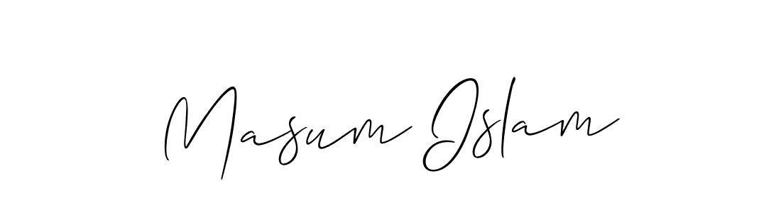 You should practise on your own different ways (Allison_Script) to write your name (Masum Islam) in signature. don't let someone else do it for you. Masum Islam signature style 2 images and pictures png