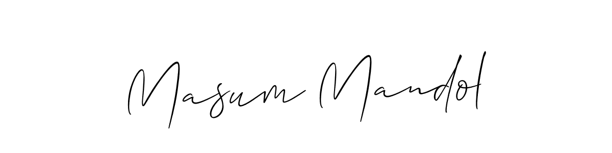 Design your own signature with our free online signature maker. With this signature software, you can create a handwritten (Allison_Script) signature for name Masum Mandol. Masum Mandol signature style 2 images and pictures png