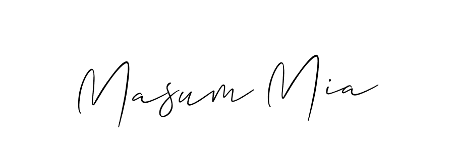 Allison_Script is a professional signature style that is perfect for those who want to add a touch of class to their signature. It is also a great choice for those who want to make their signature more unique. Get Masum Mia name to fancy signature for free. Masum Mia signature style 2 images and pictures png