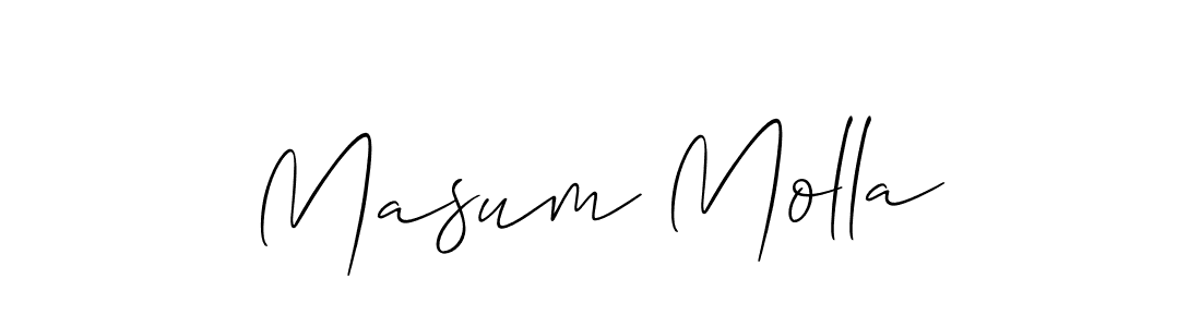 Design your own signature with our free online signature maker. With this signature software, you can create a handwritten (Allison_Script) signature for name Masum Molla. Masum Molla signature style 2 images and pictures png