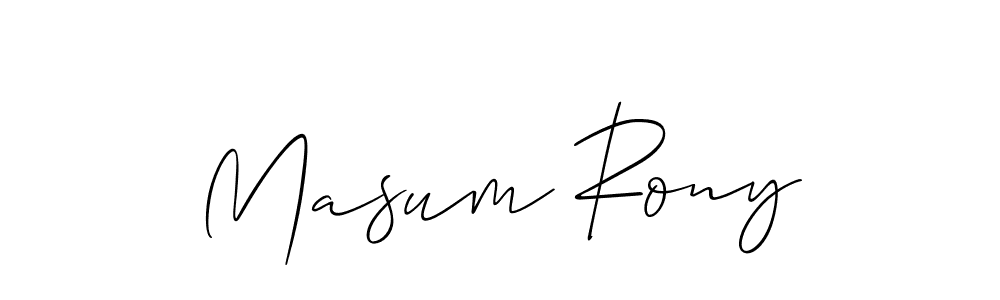 How to make Masum Rony name signature. Use Allison_Script style for creating short signs online. This is the latest handwritten sign. Masum Rony signature style 2 images and pictures png