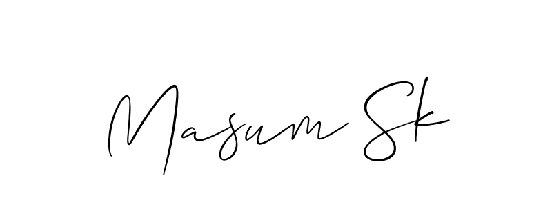 It looks lik you need a new signature style for name Masum Sk. Design unique handwritten (Allison_Script) signature with our free signature maker in just a few clicks. Masum Sk signature style 2 images and pictures png