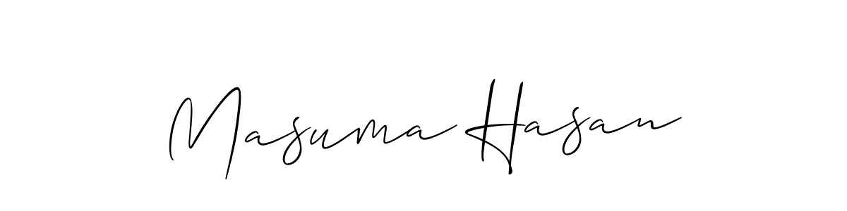 Create a beautiful signature design for name Masuma Hasan. With this signature (Allison_Script) fonts, you can make a handwritten signature for free. Masuma Hasan signature style 2 images and pictures png