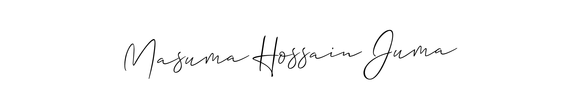 Create a beautiful signature design for name Masuma Hossain Juma. With this signature (Allison_Script) fonts, you can make a handwritten signature for free. Masuma Hossain Juma signature style 2 images and pictures png