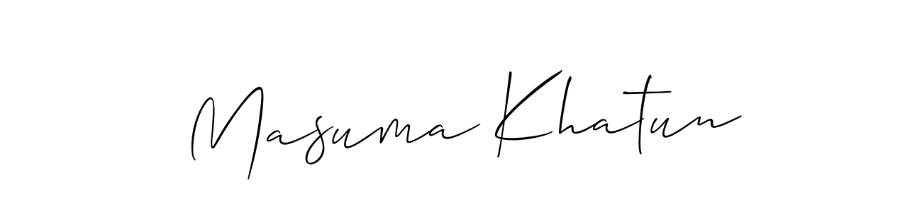 It looks lik you need a new signature style for name Masuma Khatun. Design unique handwritten (Allison_Script) signature with our free signature maker in just a few clicks. Masuma Khatun signature style 2 images and pictures png